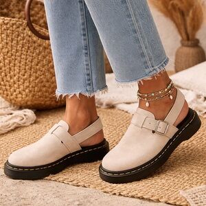 Dr. Martens Jorge II Warmed Stone ButterSoft Suede Sandal US M6 L7 EU 38